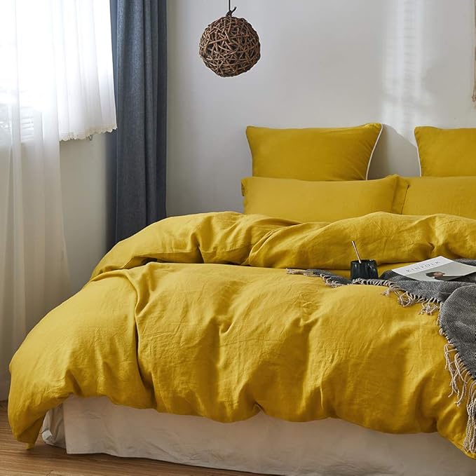 Simple&Opulence 100% Linen Duvet Cover Set 3pcs Basic Style Natural French - Image 8