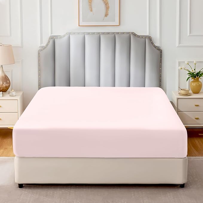FreshCulture Pure Cotton Fitted Sheets Queen Size, 300 Thread Count Percale - Image 2