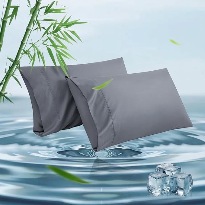 Standard Pillowcases, Cooling Viscose from Bamboo Pillow Covers by ParkdenyMattressProtector