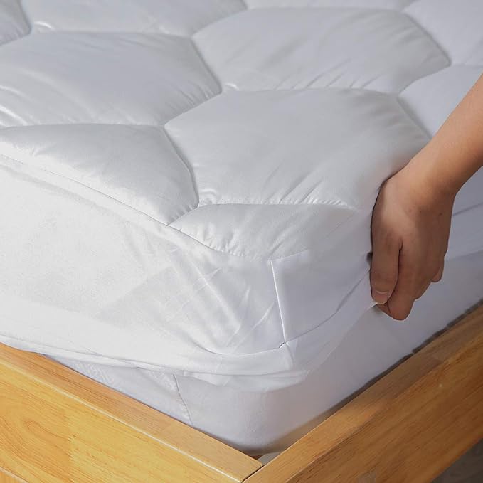 Full Mattress Pad, 8-21" Deep Pocket Protector Ultra Soft Quilted Fitted Topper - Image 4