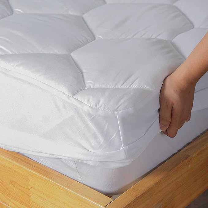 King Mattress Pad, 8-21" Deep Pocket Protector Ultra Soft Quilted Fitted Topper - Image 4