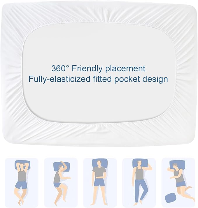 Split King Mattress Protector Pad Waterproof Quilted, Breathable & Cooling - Image 5