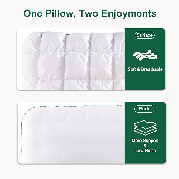YOUR MOON Fluffy Support Bed Pillow Queen Size Set of 2, Super Soft Premium - Image 5