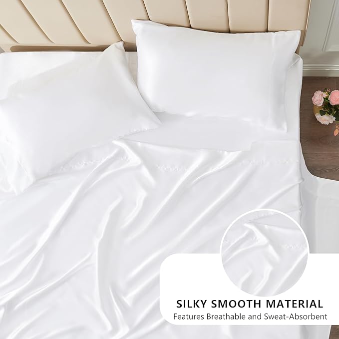 CozyLux Satin Sheets Cal King Sheet Set - Image 3