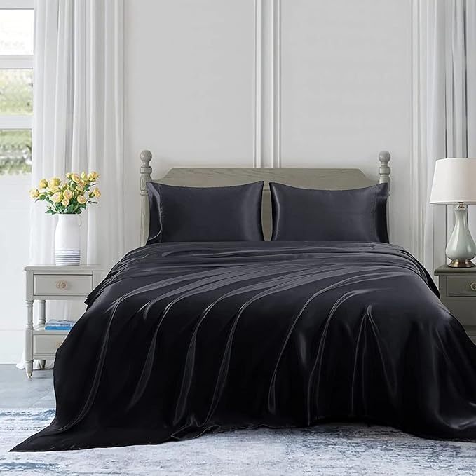 Homiest Black Satin Flat Sheet - Image 5