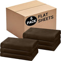 Bulk Queen Flat Sheets Only, 6 Pack Quick Sort Top Bed Sheet, Color-Coded Label by Culve