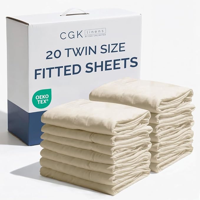 Bulk Case Pack of 20 Fitted Sheets by CGKUnlimited