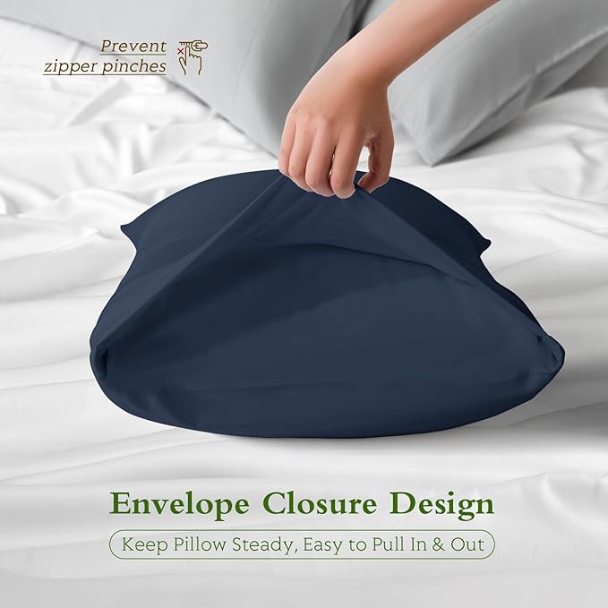Cooling Pillowcases Standard Size Set of 2, Viscose Derived from Bamboo - Image 6