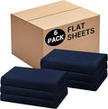 Bulk King Flat Sheets Only, 6 Pack Quick Sort Top Bed Sheet, Color-Coded Label by Culve