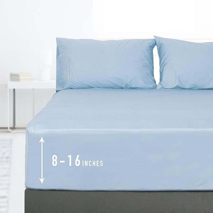 Sunflower Full Fitted Sheet, 1-Piece Deep Pocket Fitted Bottom Sheet 16" by SunflowerHometexUS