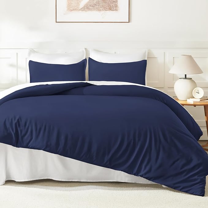Litanika Navy Blue Comforter Set California King Size, 3 Pieces Cal King - Image 6