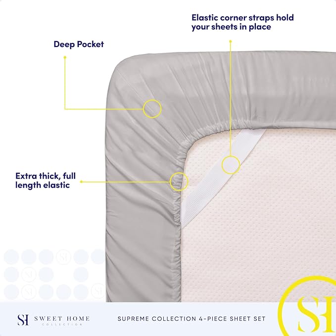 1800 Thread Count Sheet Set – Soft Egyptian Quality Brushed Microfiber Sheets – - Image 5