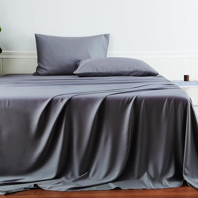 Bamboo Viscose Flat Sheets Only, 400 Thread Count Sateen Weave Queen Size Flat - Image 2