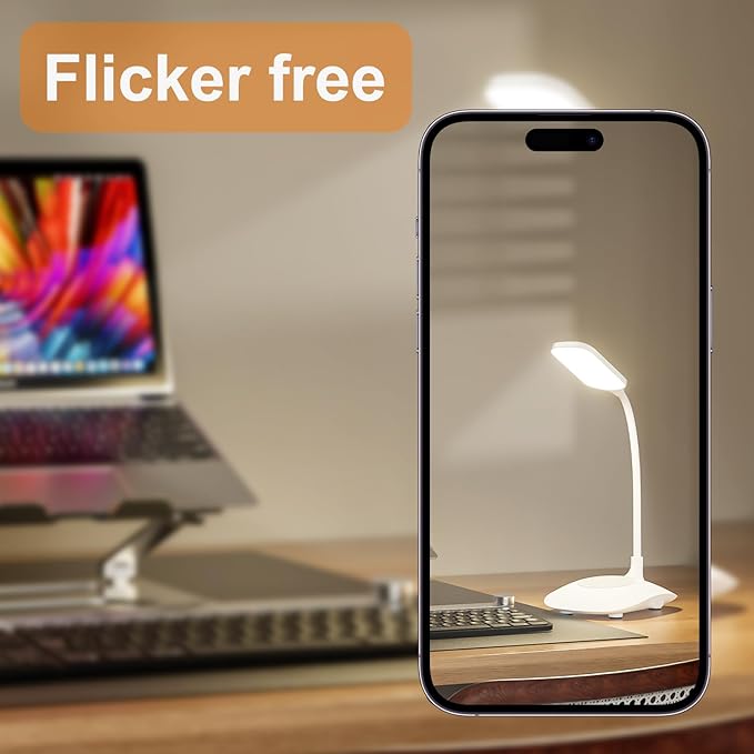 LED Desk Lamp Wireless Charging Desk Lamp with Touch Control Dimmable Office Desk Light Eye-Caring Office Lamp with Adjustable Gooseneck Table Lamp, Reading Lamp Table Lamp for Bedroom Bedside Study-DeskoryOffice