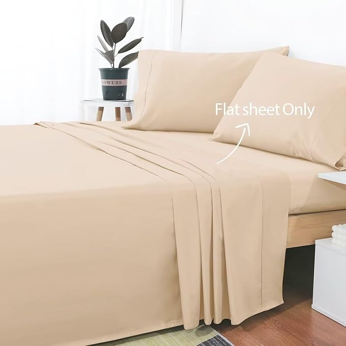 2-Pack Cotton Cal King Flat Sheet Only, 600 Thread Count 100% Egyptian Cotton - Image 2