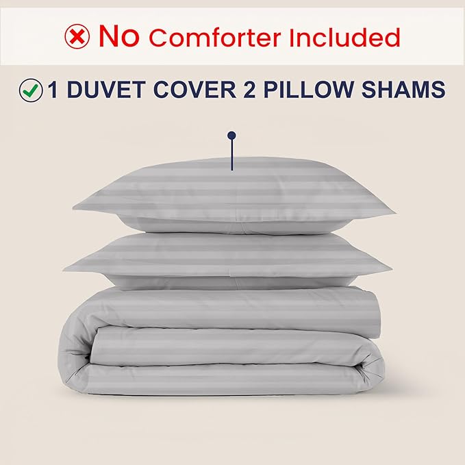 Kotton Culture 3 Pc Queen Size Duvet Cover Set- 100% Egyptian Cotton 600 TC - Image 2
