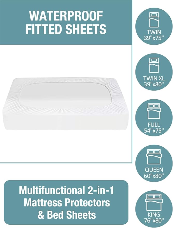 Bedecor 2 Packs Twin Mattress Protector Waterproof Protection Soft Cotton Terry - Image 6