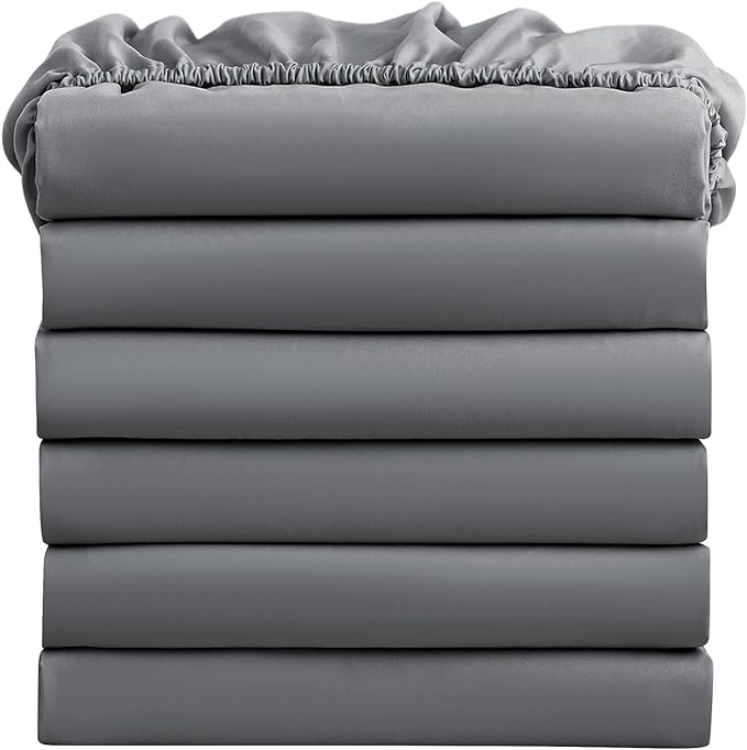 FreshCulture King Fitted Sheets, Bulk Pack of 6, Deep Pocket, Soft Microfiber by FreshCulture