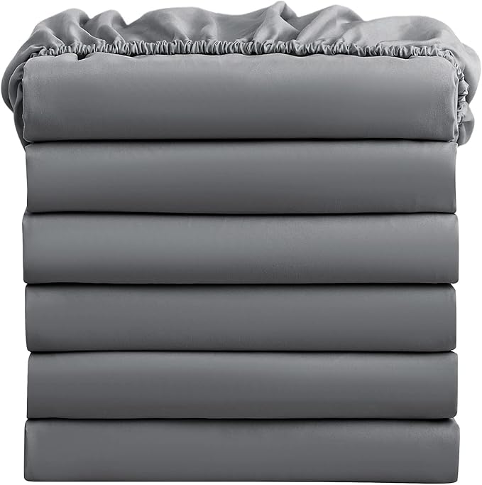 FreshCulture Queen Fitted Sheets, Bulk Pack of 6, Deep Pocket, Soft Microfiber by FreshCulture