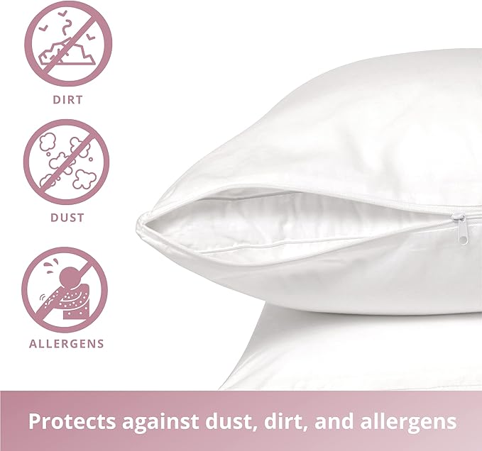 CirclesHome Pillow Protectors 2 Pack Body Zippered - Image 5