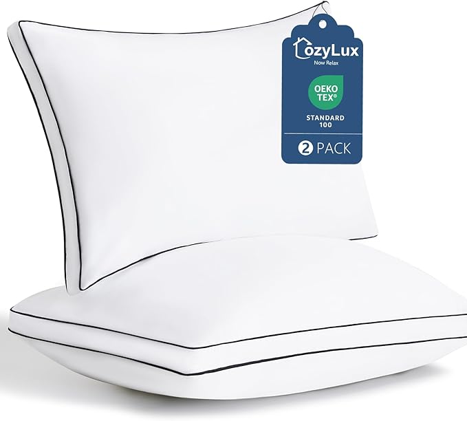 CozyLux Pillows Standard Size Set of 2, Soft Supportive 3D Down Alternative Bed by CozyLux