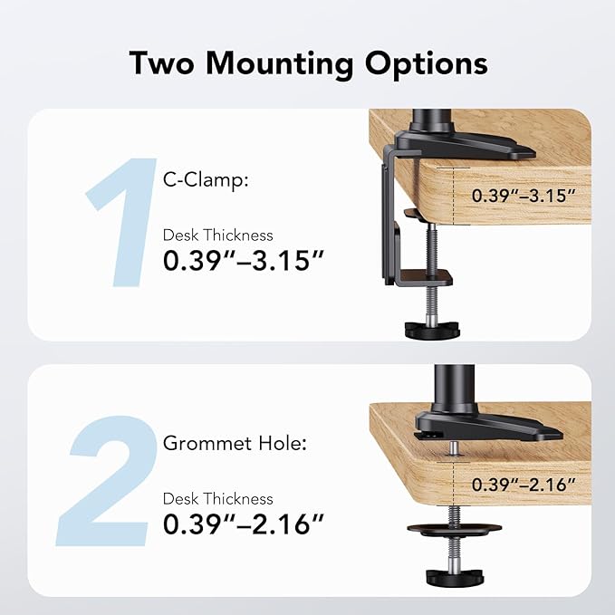 HUANUO Dual Monitor and Laptop Mount for Max 32” Monitor and 17” Laptop, Adjustable Spring Arm with Tilt, Swivel and Rotation, Dual Monitor and Notebook Stand with VESA Bracket 75/100 mm-DeskoryOffice
