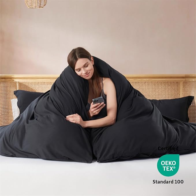 Nestl Black Duvet Cover Queen Size - Image 3