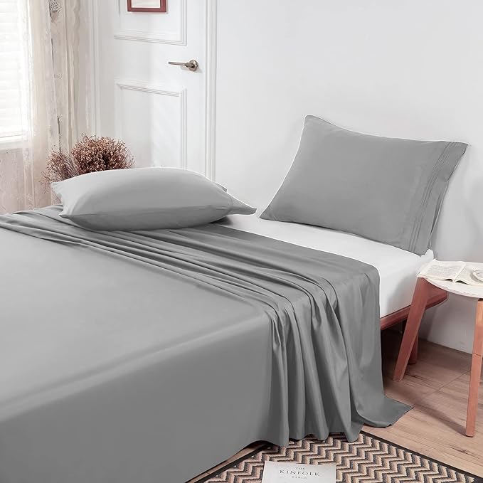 Lirex 2-Pack Full Size Flat Sheet Set, Ultra-Soft Brushed 1800 Microfiber - Image 4