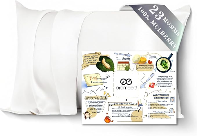 PROMEED 23 Momme White Silk Pillowcase by PromeedTextile