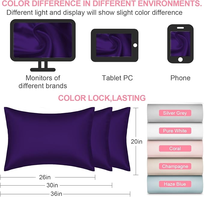 Silk Pillow Cases 2 Pack Standard Size - Image 7