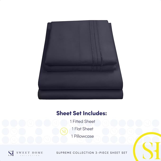 Twin Sheets - Breathable Luxury Sheets - 1800 Supreme Collection Extra Soft - Image 4