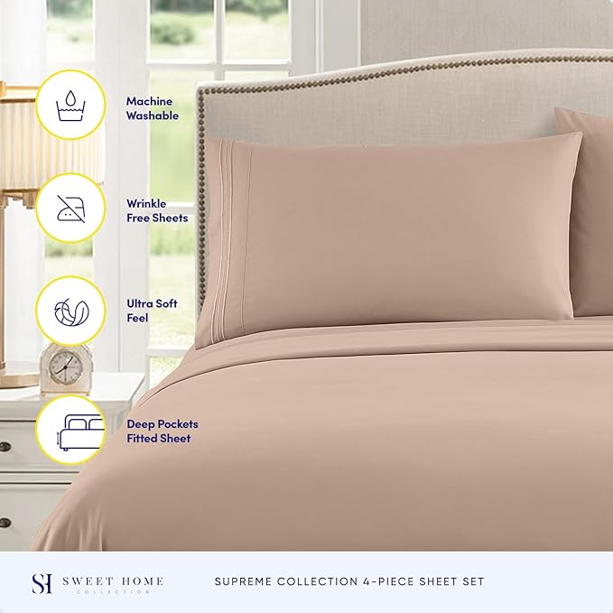 Twin Sheets - Breathable Luxury Sheets - 1800 Supreme Collection Extra Soft - Image 2