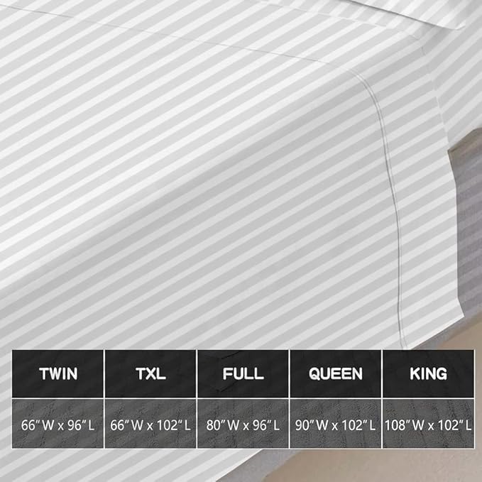 Mattress-Homes California King 100% Egyptian Cotton Top Sheet 1Pcs, Cool & - Image 7