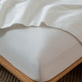 MooMee Fitted Bottom Sheet Only 100% Washed Cotton Linen Like Textured by MOOMEE