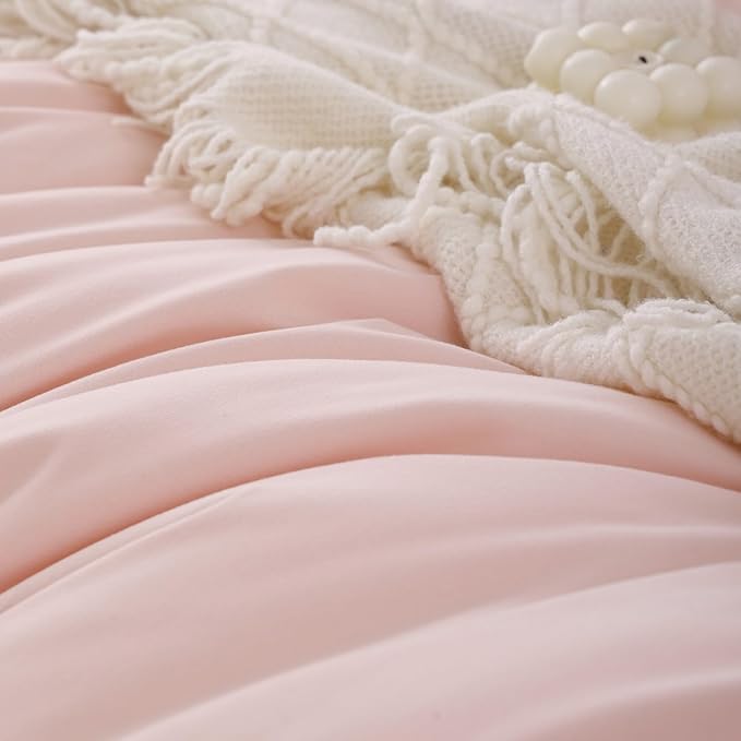ROSGONIA Oversized King Comforter Blush - Image 6