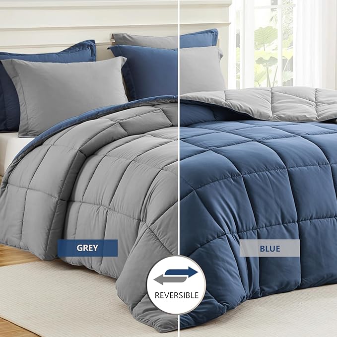 Homelike Moment Twin Comforter Set Blue, Comforter Twin Size Bed Set, - Image 2