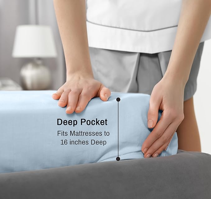 RUVANTI 100% Cotton Sheets – Split King Size Percale Bedding, Cooling & - Image 6