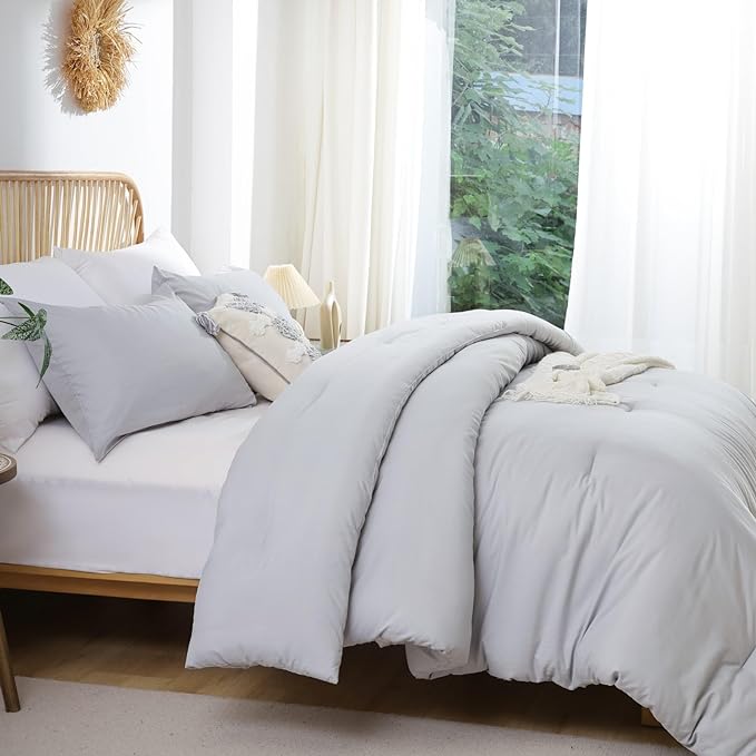 ROSGONIA Gray Comforter Set Queen - Image 6