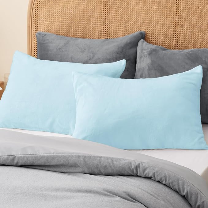 BEDELITE Flannel Pillow Cases Queen Size Set of 2, Super Soft Fleece Pillowcases - Image 8