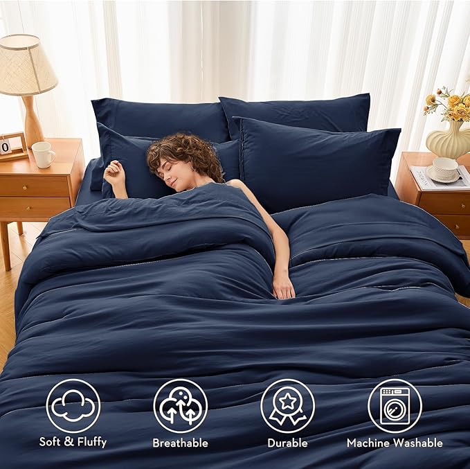 MUXHOMO 5 Pieces Twin Comforter Set, Soft Bed in a Bag Twin Size, All Season - Image 2