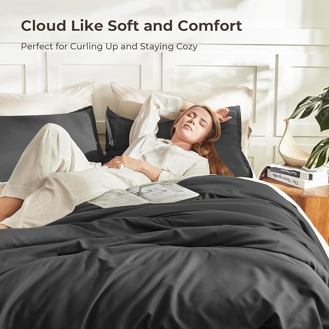 Litanika Twin XL Comforter Set Dark Grey, 2 Pieces Extra Long Dorm Bedding Sets - Image 2