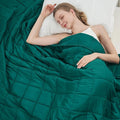 Green Weighted Blanket for Adults 20lbs, Twin Full Size Cooling Heavy Throw by BETU