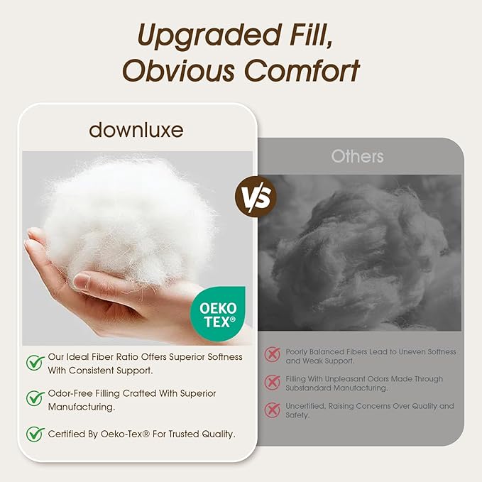 downluxe Down Alternative Pillows Standard Size Set of 2 - Image 4