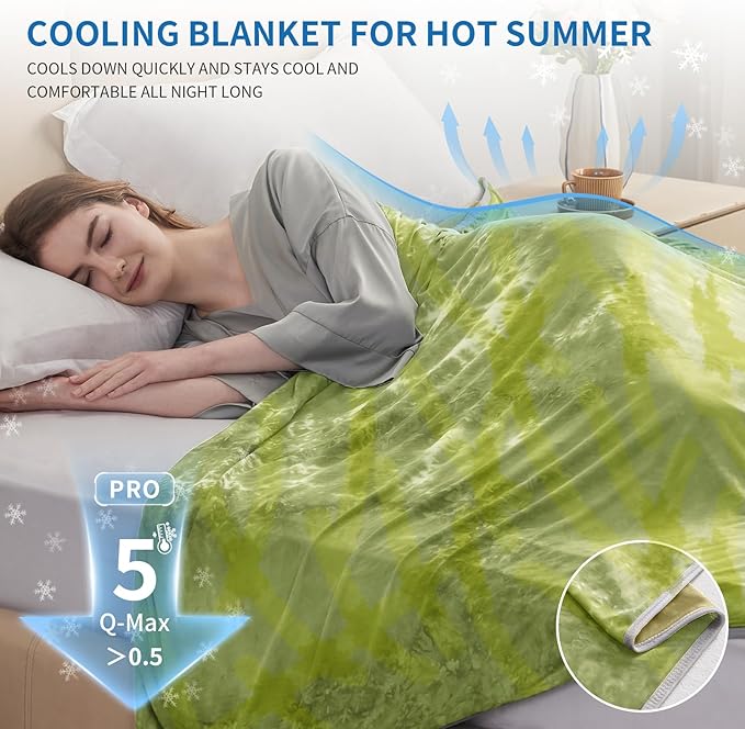 Guohaoi Cooling Throw Blanket for Hot Sleepers, Decortive Tie Dye, Arc-Chill - Image 5