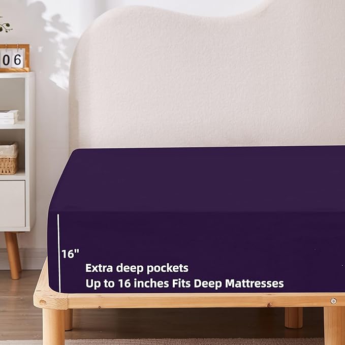 HBHLFZ Twin XL Fitted Sheet Only, Soft Breathable Bottom Sheet - Image 3