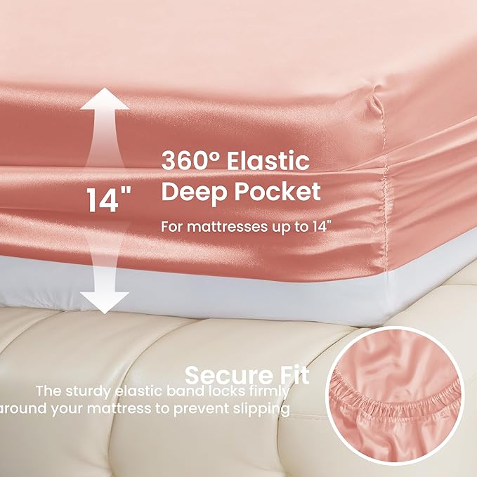 Love's cabin Full Size Satin Sheet Sets - Image 4