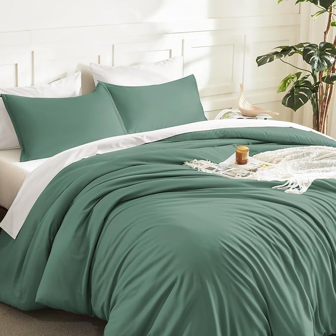 Litanika Comforters Full Size Haze Green, 3 Pieces Lightweight Solid Bedding - Image 5