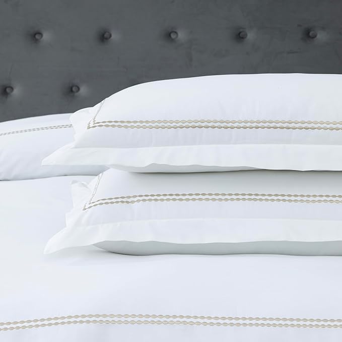Dreamology White Duvet Cover Luxury Hotel Quality Bedding Set 100% Cotton - Image 5
