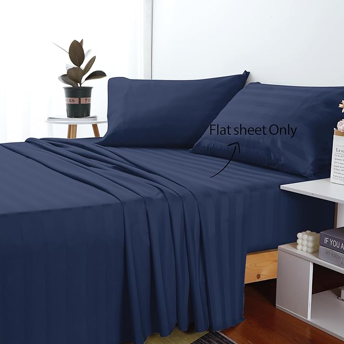 Cotton Queen Flat Sheet Only, 600 Thread Count 100% Egyptian Cotton Top Sheet - Image 2
