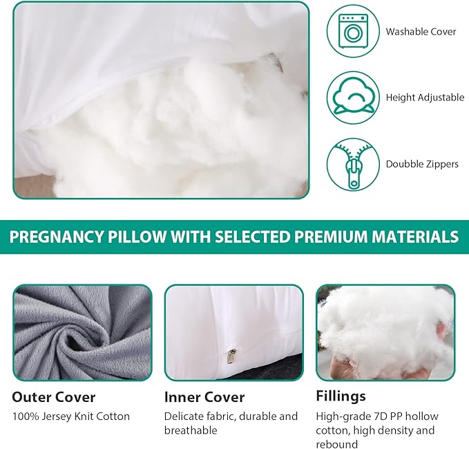 BATTOP Pregnancy Pillows for Sleeping, Pregnancy Must Haves Maternity Body - Image 8